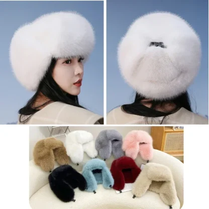 Faux Fur Trapper Hat with Foldable Ear Flaps - Image 5
