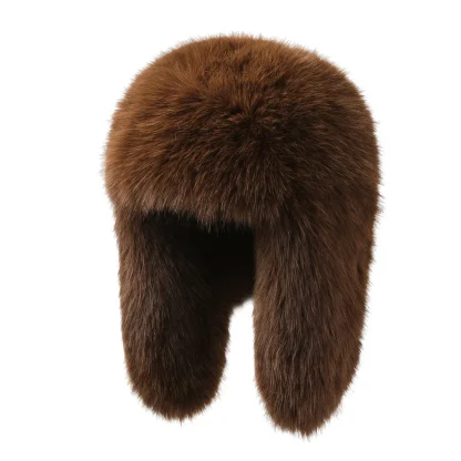Faux Fur Ushanka with Solid Color Design - Image 8