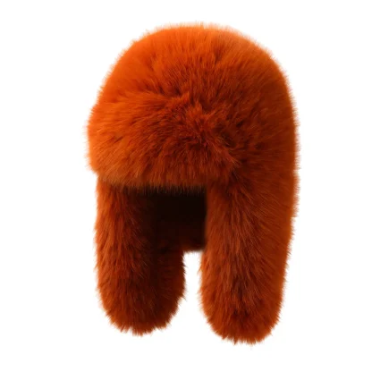 Faux Fur Ushanka with Solid Color Design - Image 3