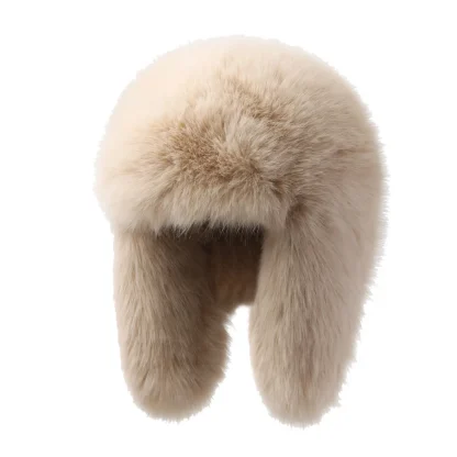 Faux Fur Ushanka with Solid Color Design - Image 5