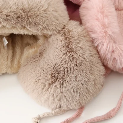 Solid Color Trapper Hat with Fuzzy Design - Image 9