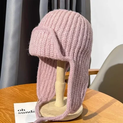 Solid Color Knitted Trapper Hats - Image 7
