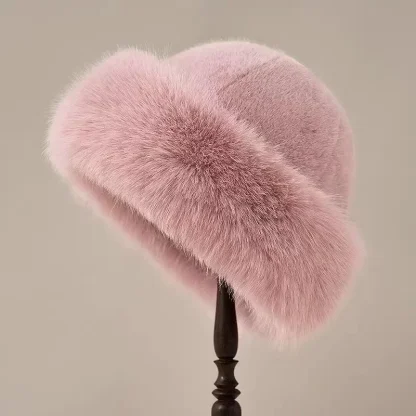 Brimless Plush Fluffy Ushanka with Faux Fur - Image 3