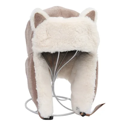 Soft Plush Trapper Hat with Cat Ears - Image 5