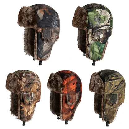 Camo Print Trapper Hat with Ear Flaps - Image 6
