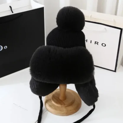 Ear Flaps Trapper Hat with Solid Color Design - Image 8
