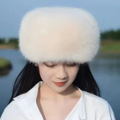 Flat Top Brimless Ushanka with Plush Faux Fur - Image 4