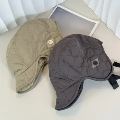Waterproof Quilted Trapper Hat with Brim - Image 4