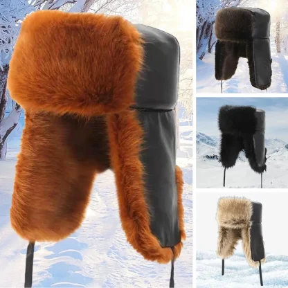 Foldable Ear Flaps Ushanka with Faux Fur - Image 2