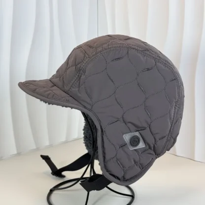 Waterproof Quilted Trapper Hat with Brim - Image 7