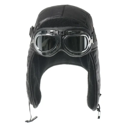 Thick Comfy Fleece Aviator Hat with Goggle - Image 6