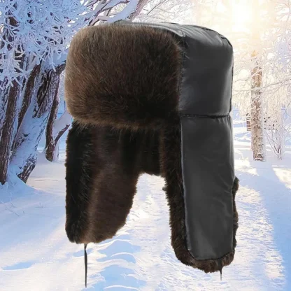 Foldable Ear Flaps Ushanka with Faux Fur - Image 4