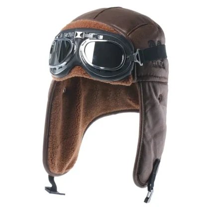 Fleece Lined Aviator Hat with Goggle - Image 6