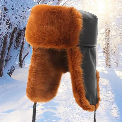 Foldable Ear Flaps Ushanka with Faux Fur - Image 5