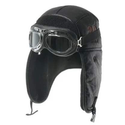 Thick Comfy Fleece Aviator Hat with Goggle - Image 5