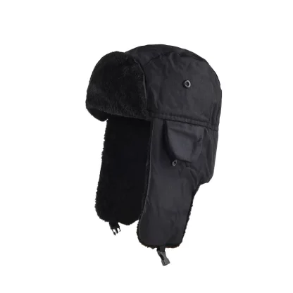 Simple Solid Color Trapper Hat with Buckle
