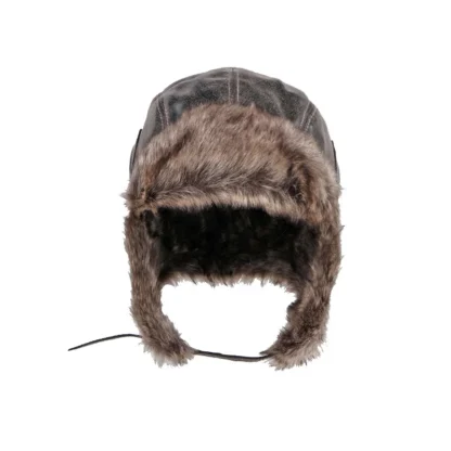 Durable Trapper Hat with Faux Leather