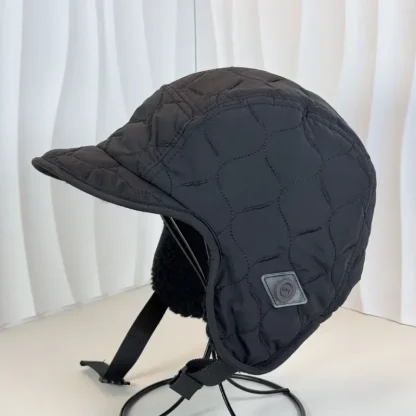 Waterproof Quilted Trapper Hat with Brim - Image 6